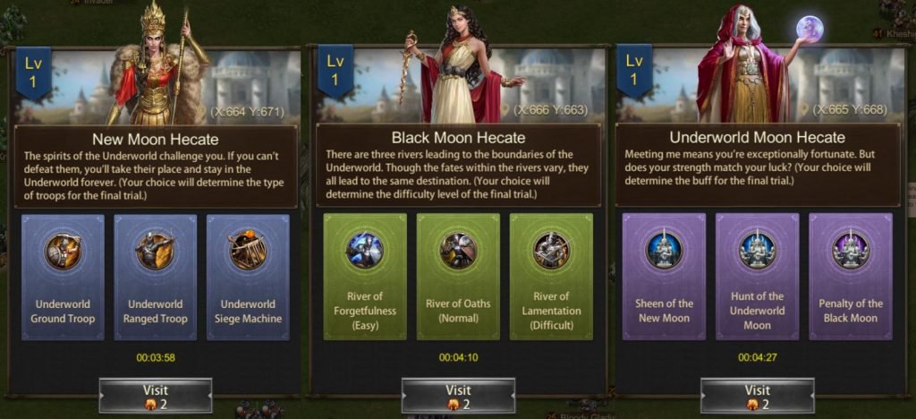 Visit Hecate 3 times During Hecate's Moon Event