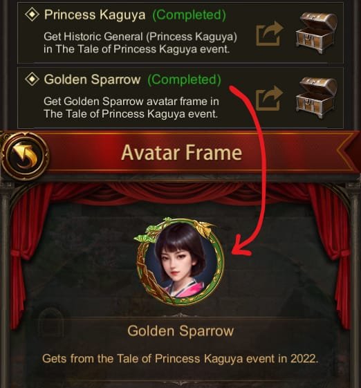 Princess Kaguya Fame & Golden Sparrow Avatar Frame