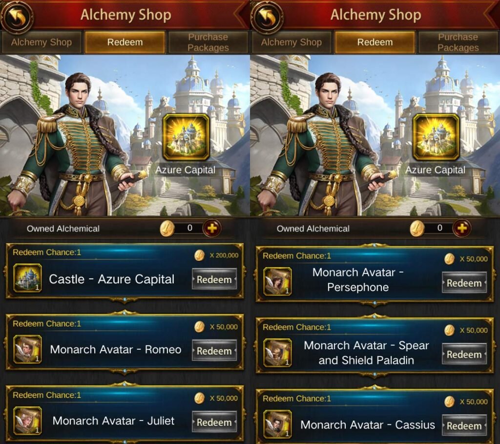 Evony Alchemy Shop Event Rewards