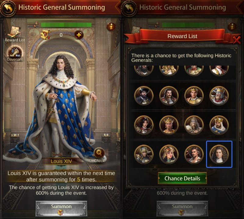 Get Louis XIV in Historic General Summoning