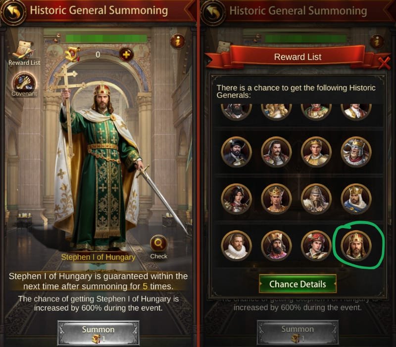 Get Stephen I of Hungary in Historic General Summoning